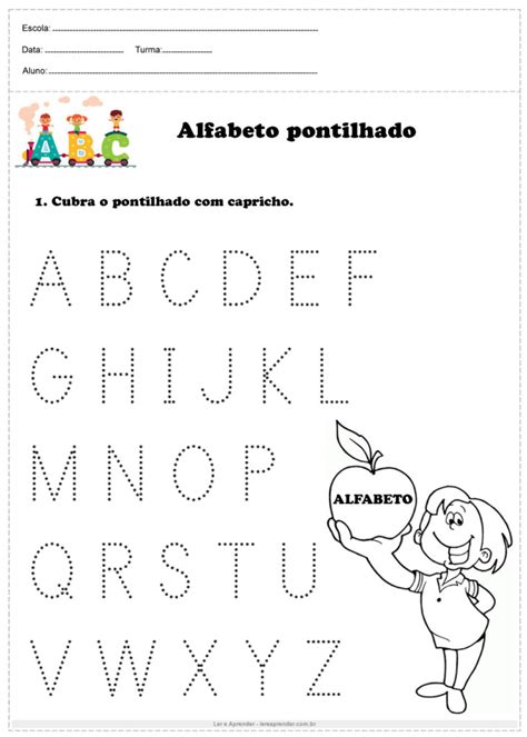 alfabeto pontilhado para imprimir pdf grátis